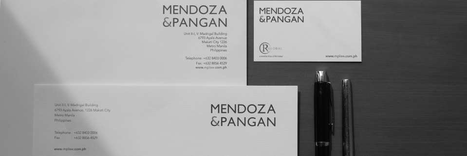 Mendoza & Pangan Law stationery.